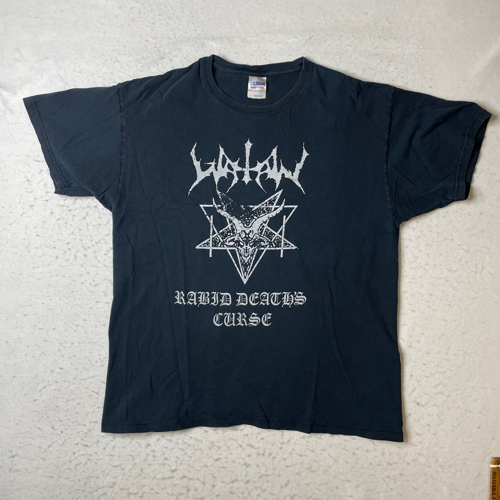 Gildan Watain Band Tee Mens Large Black Rabid Deaths Curse Black Metal Shirt